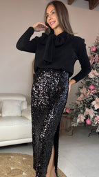 Falda lentejuelas midi