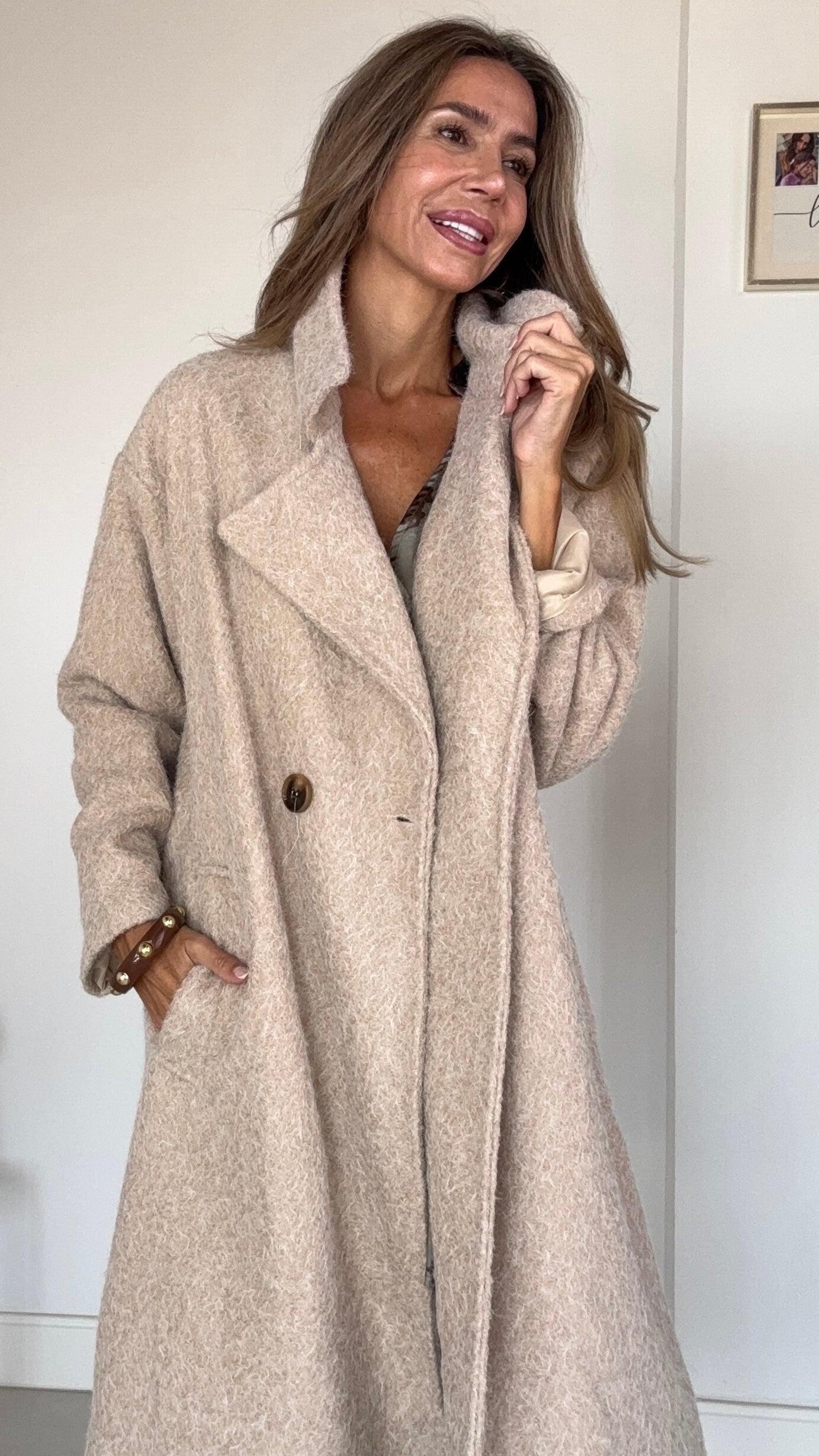 Abrigo Veloura Beige