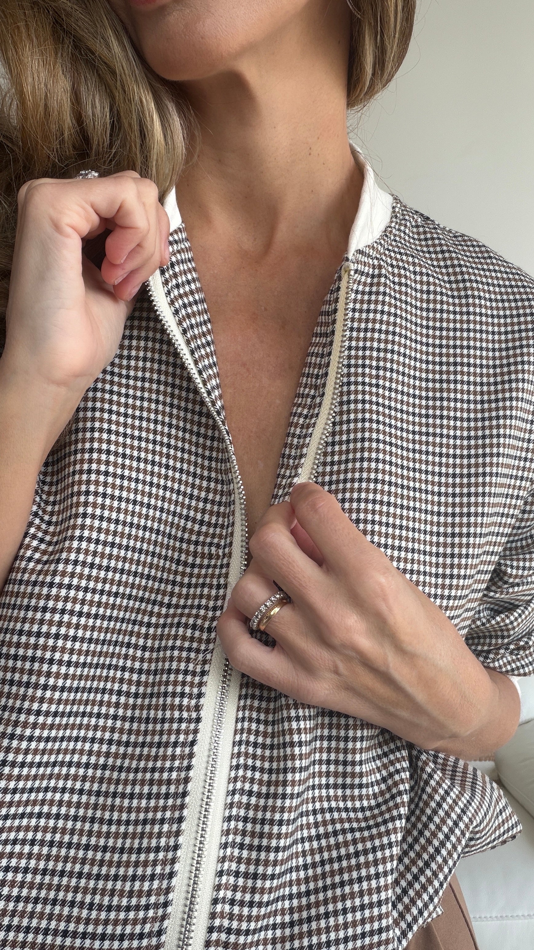 Chaqueta Bomber primavera cuadritos