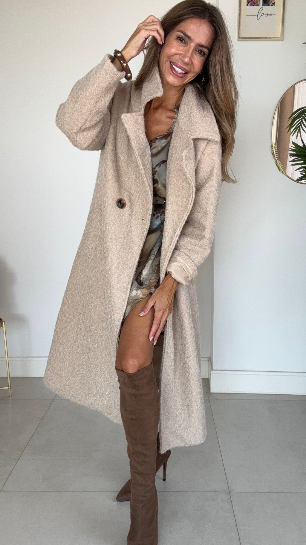 Abrigo Veloura Beige