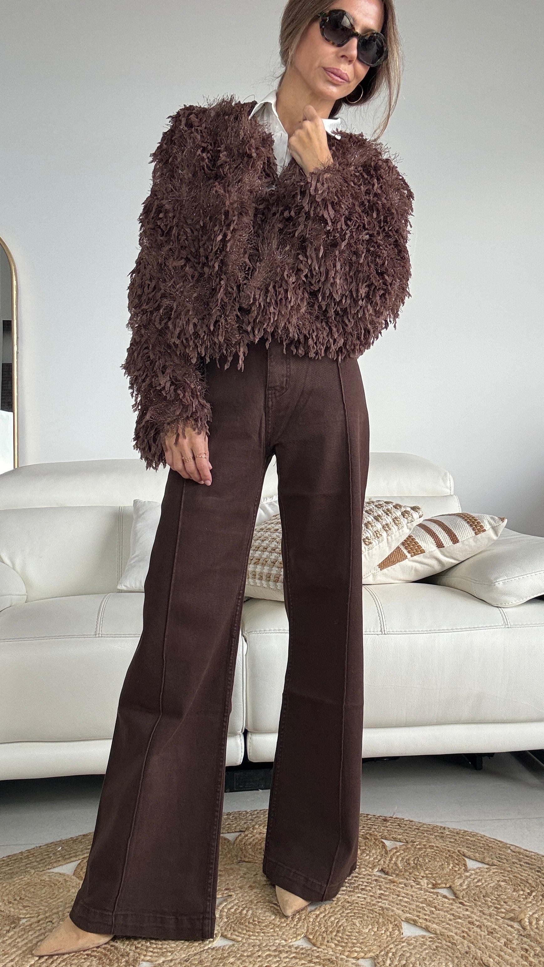 Pantalón vaquero marrón chocolate