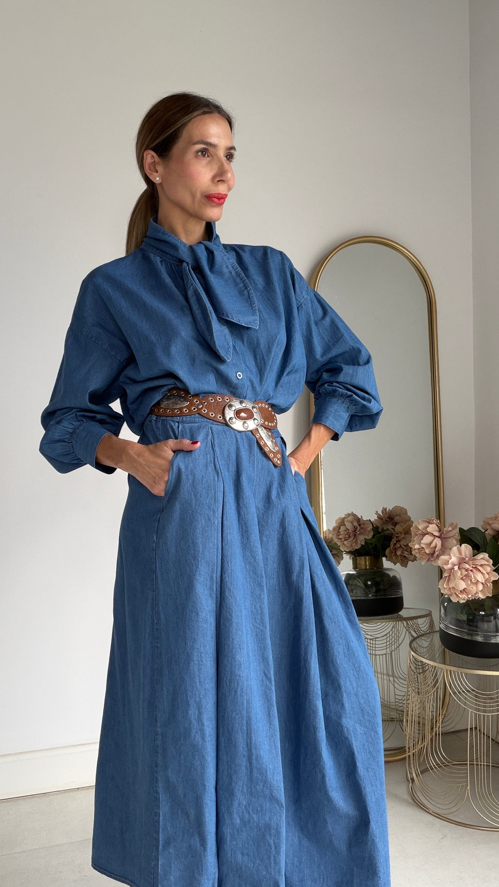 Falda gabardina jean