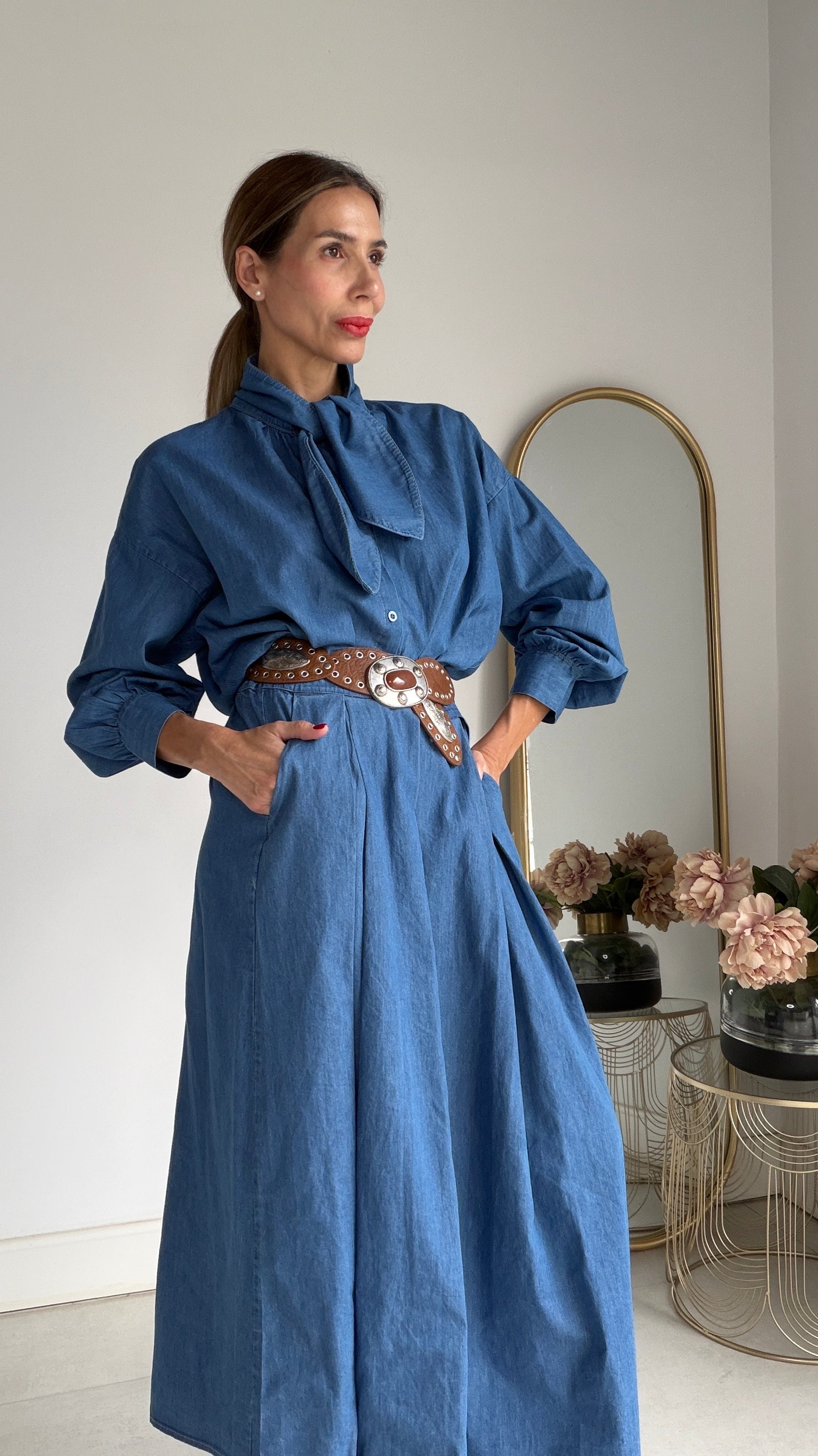 Falda gabardina jean