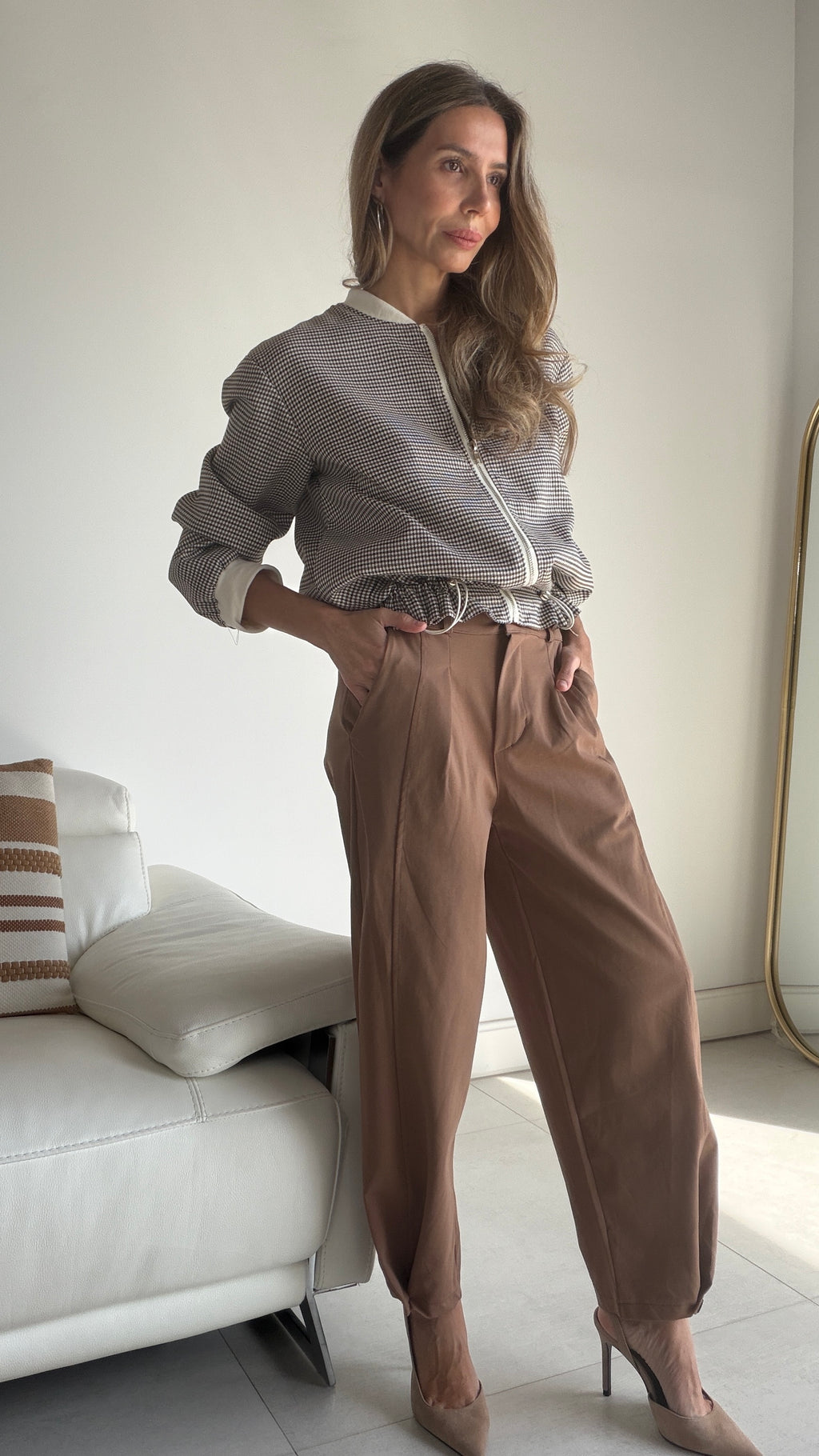 Pantalón bombacho botón