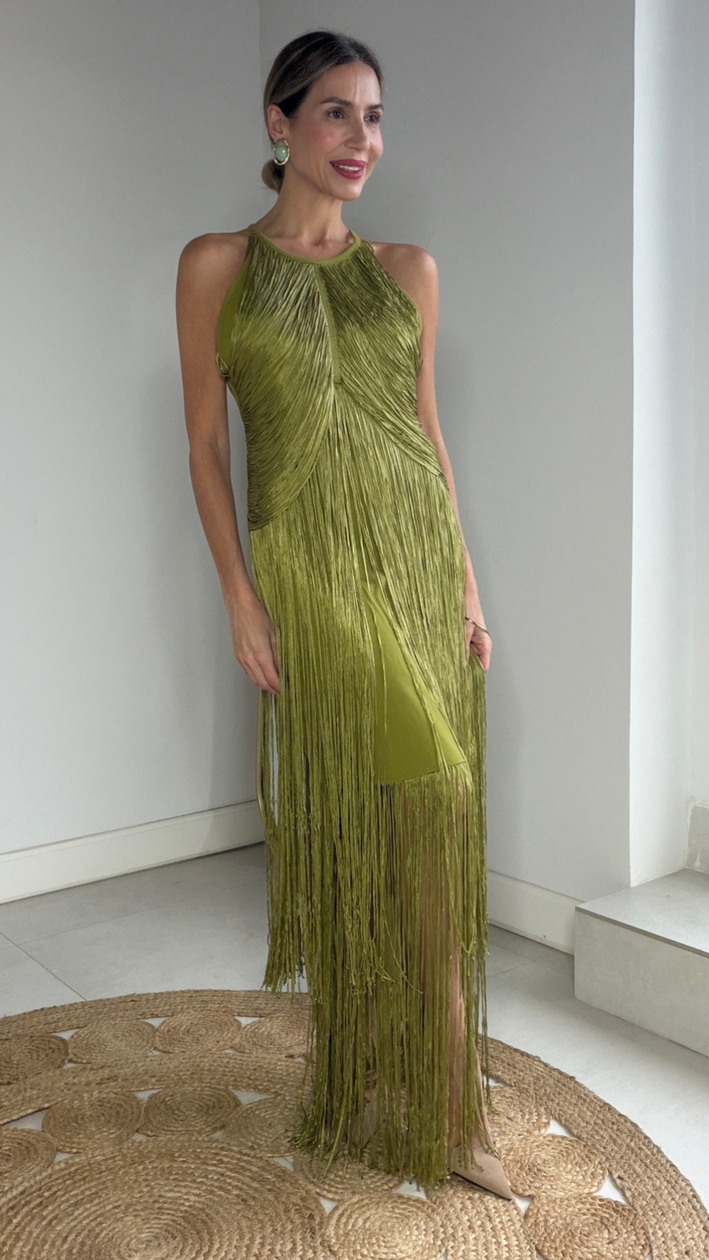 Vestido Flecos drapeado