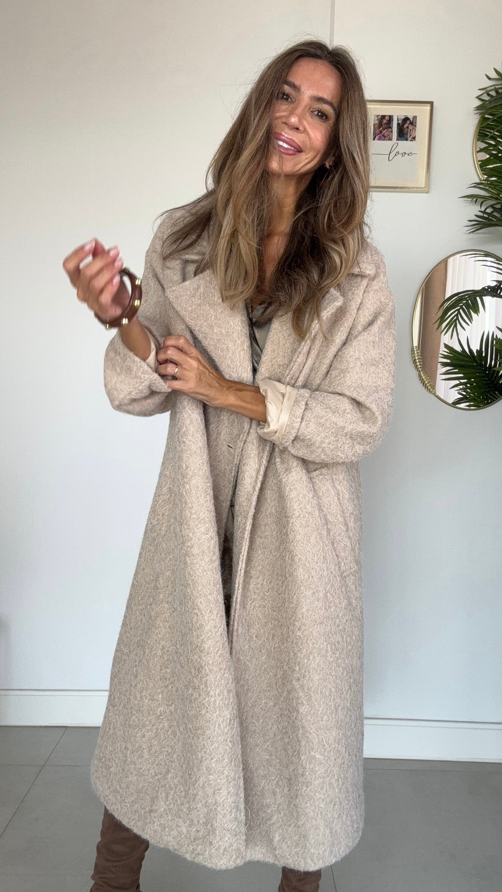 Abrigo Veloura Beige