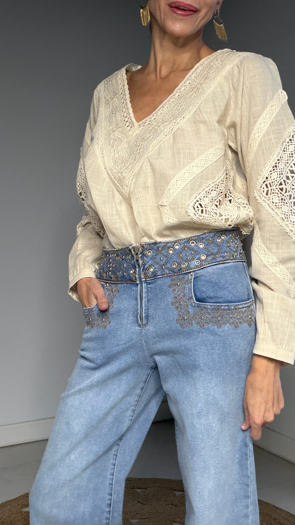 Pantalón Boho azul jean
