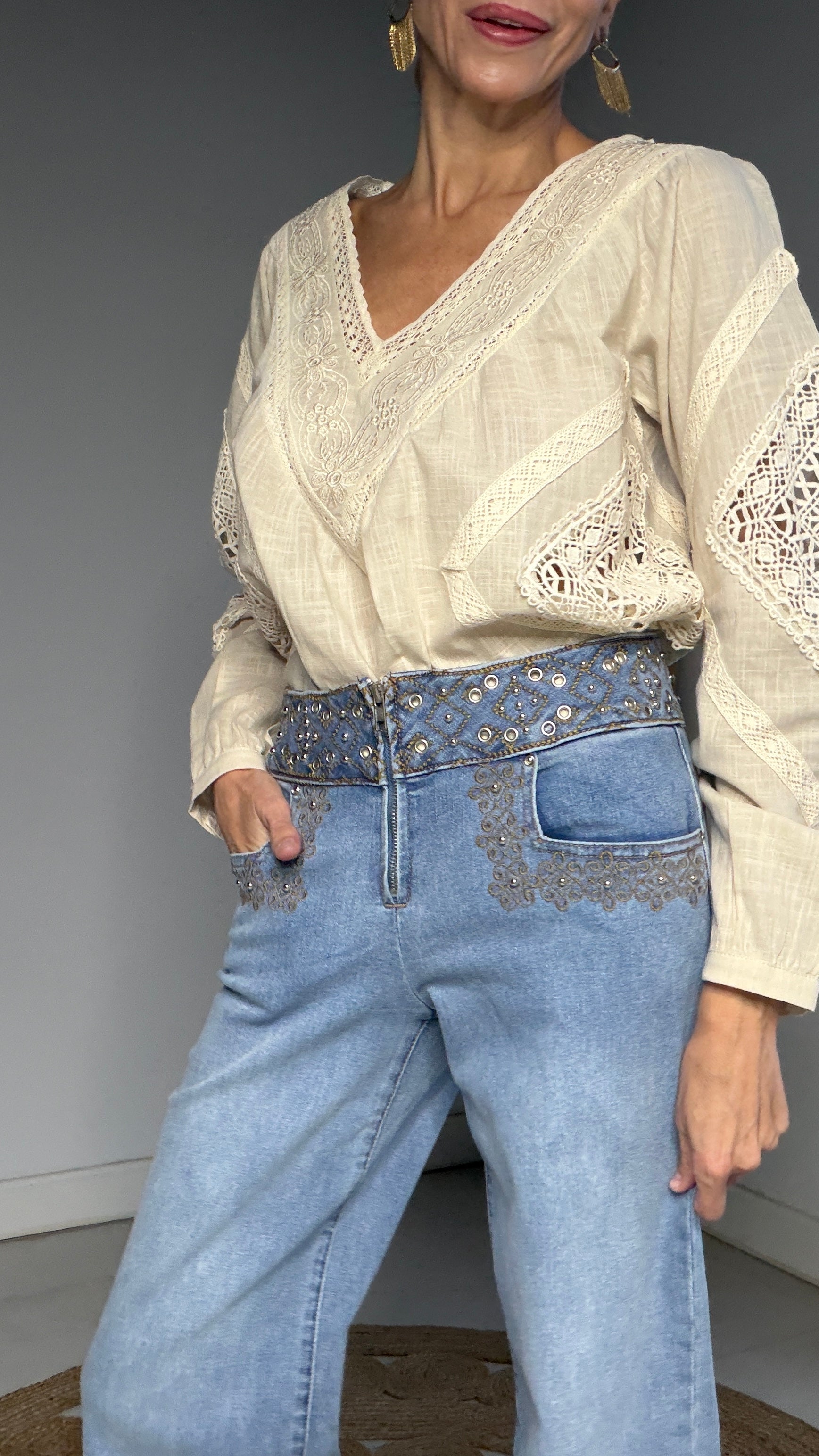 Pantalón Boho azul jean