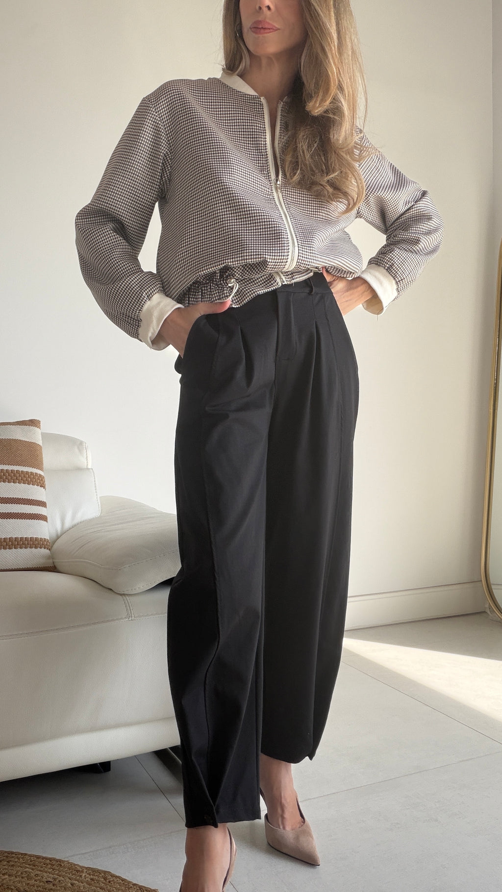 Pantalón bombacho botón