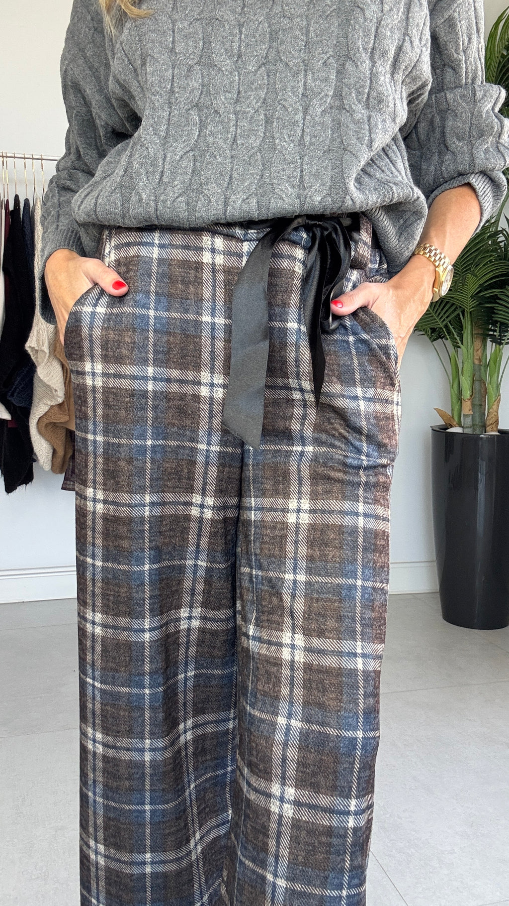 Pantalón de cuadros Navy