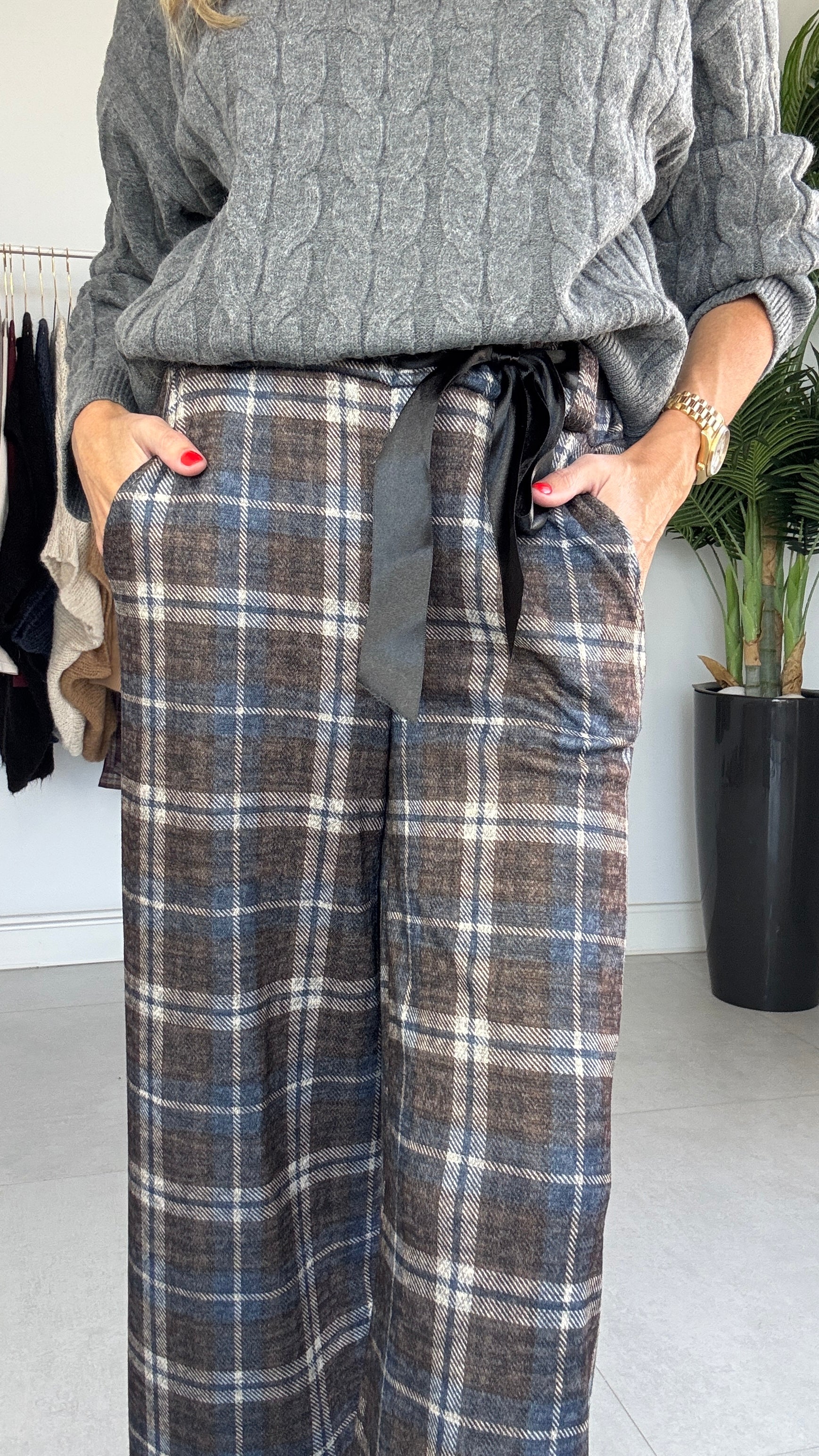 Pantalón de cuadros Navy
