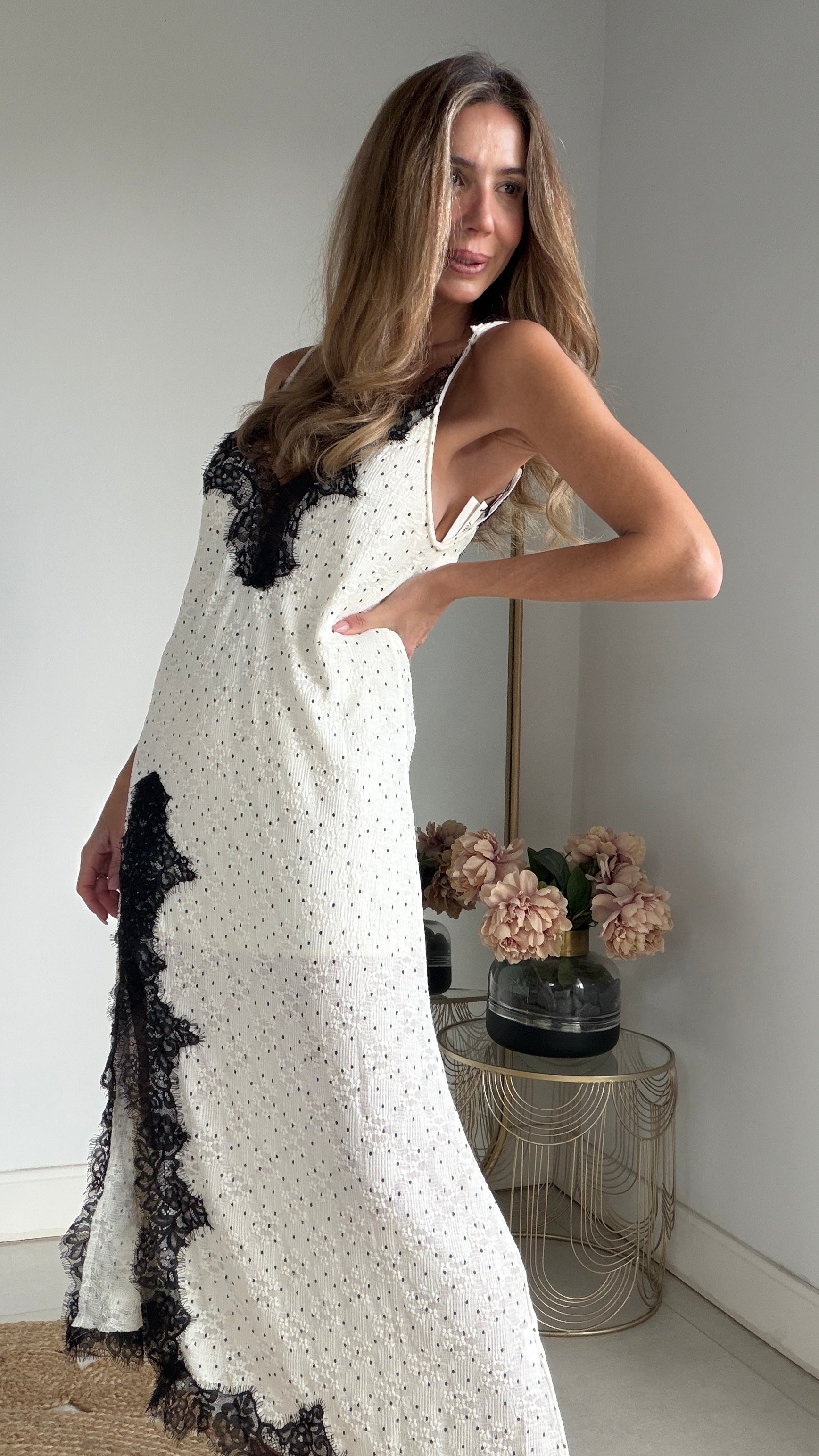 Vestido lencero lunares