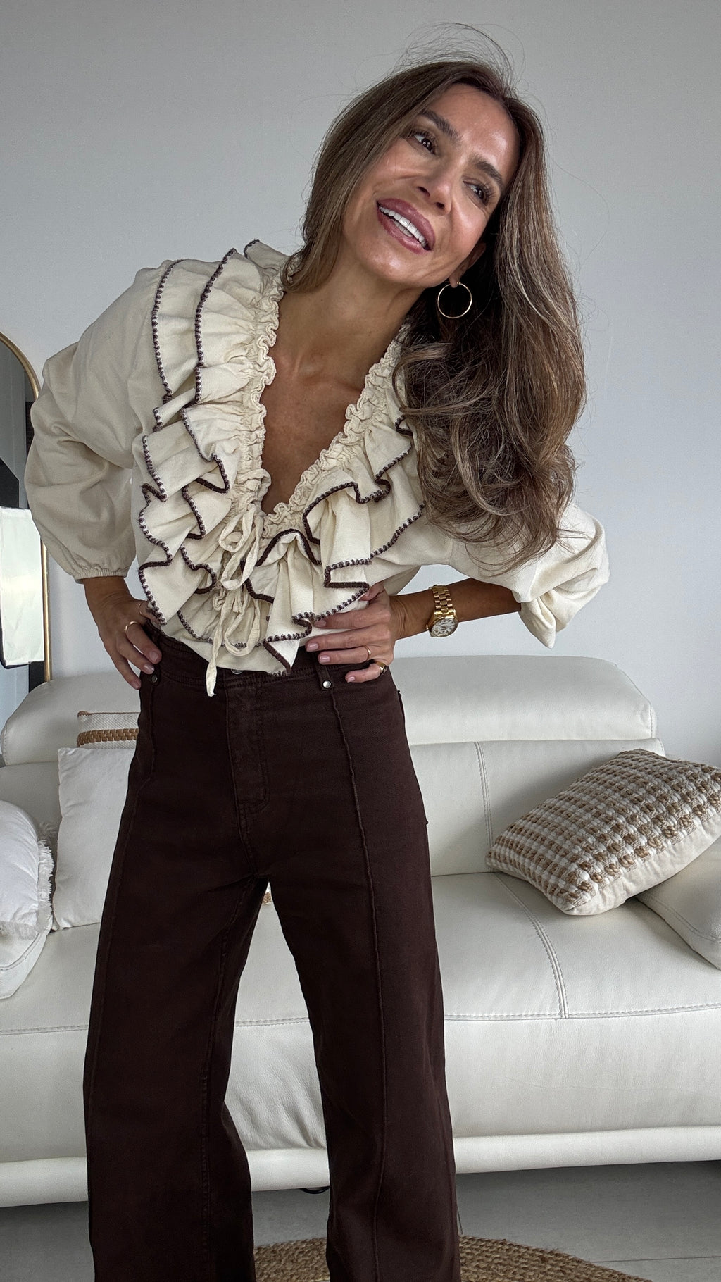 Camisa pana volantes