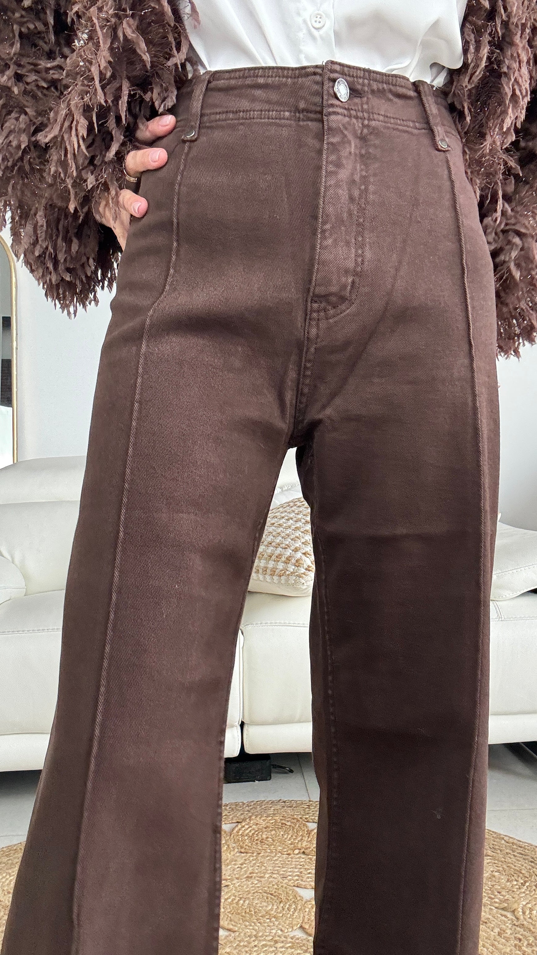 Pantalón vaquero marrón chocolate