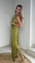 Vestido Flecos drapeado