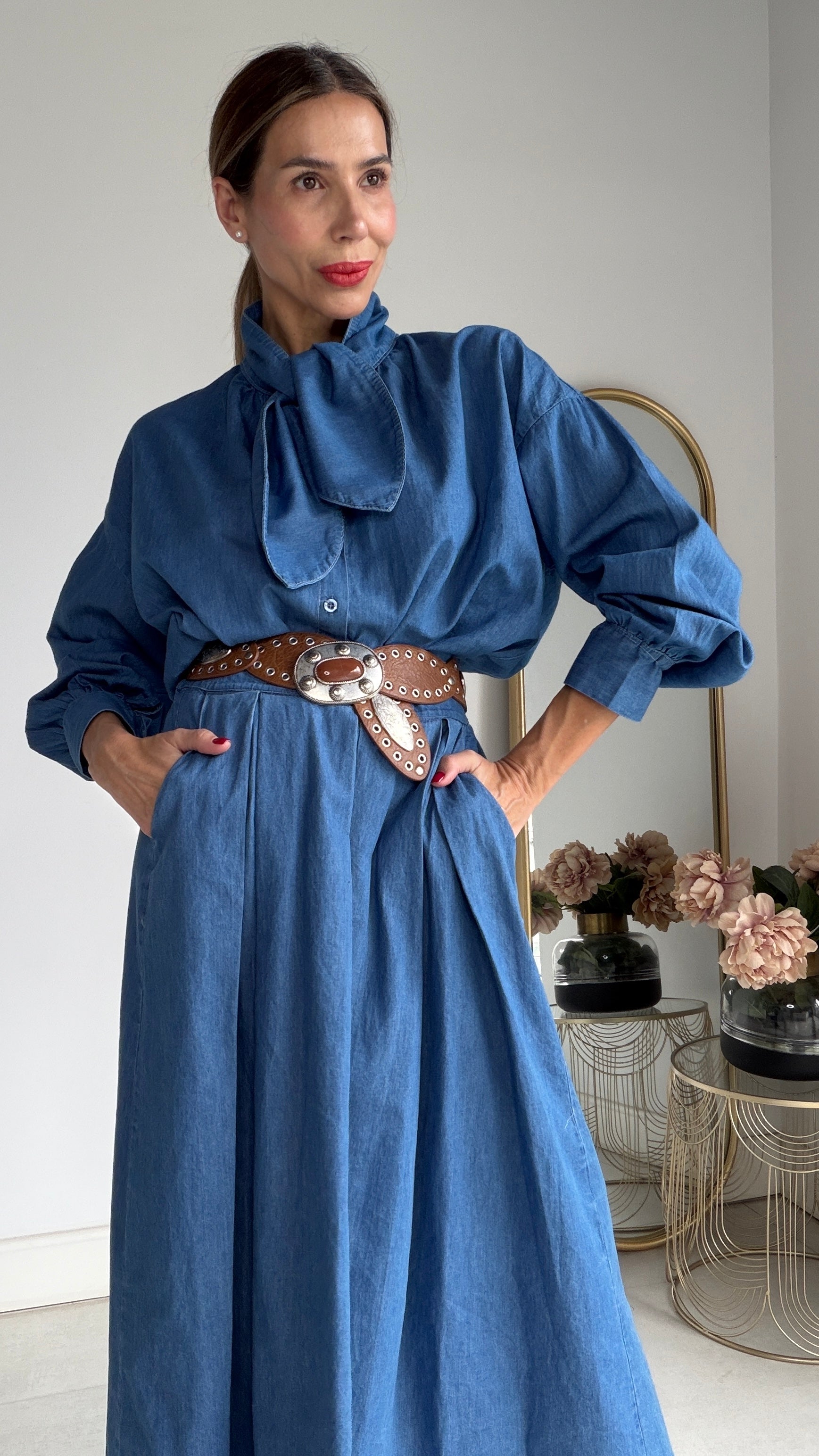 Falda gabardina jean
