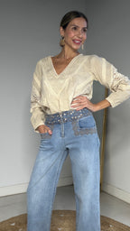Pantalón Boho azul jean