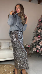 Falda lentejuelas midi