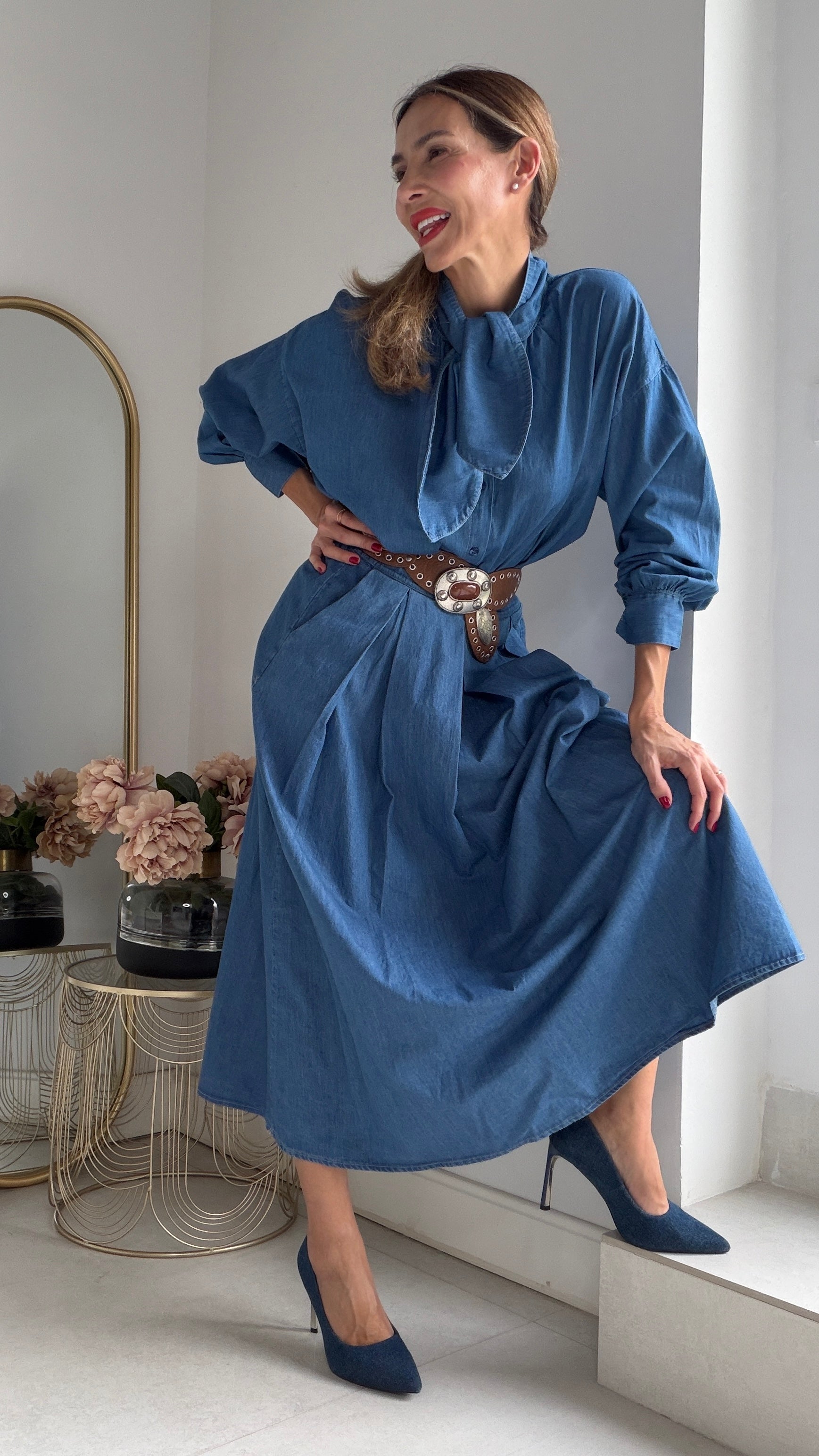Falda gabardina jean