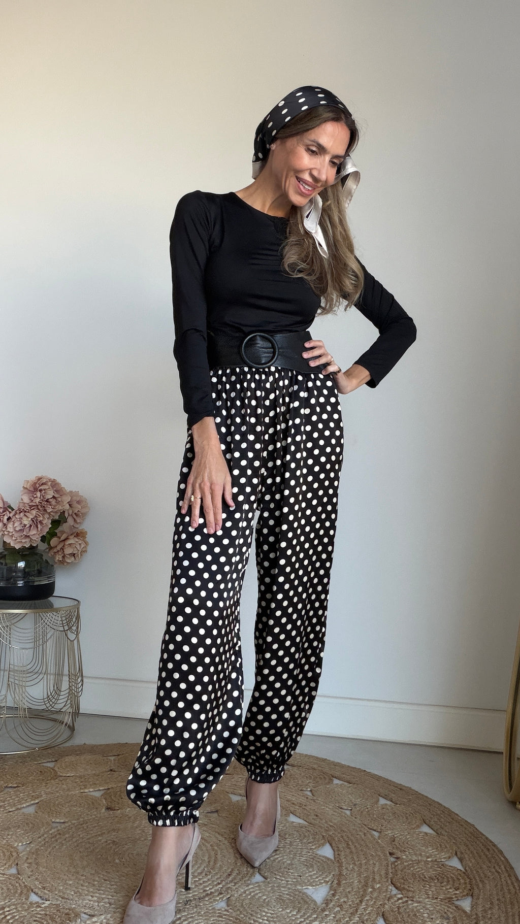 Pantalón bombacho lunares