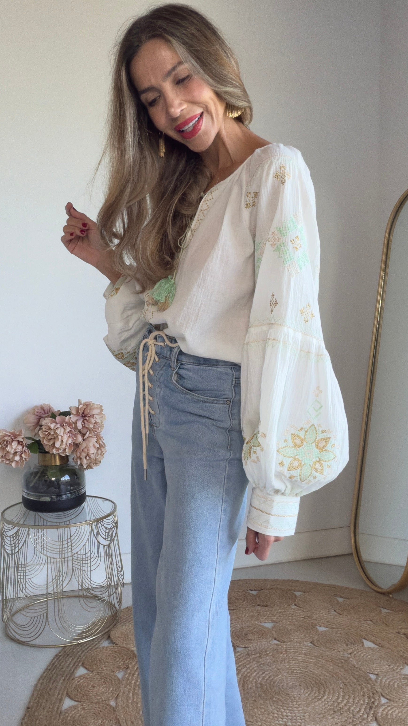 Camisa Boho  pastel