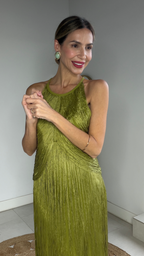 Vestido Flecos drapeado