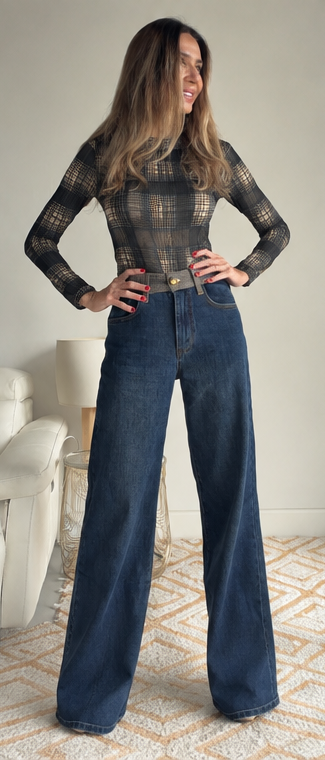Pantalón vaquero Tartán