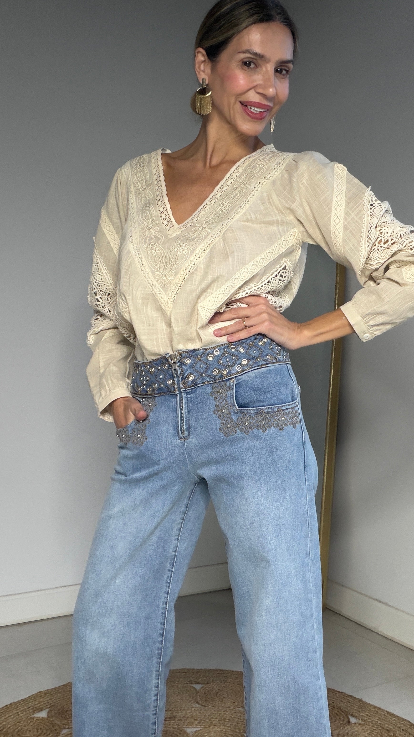 Pantalón Boho azul jean