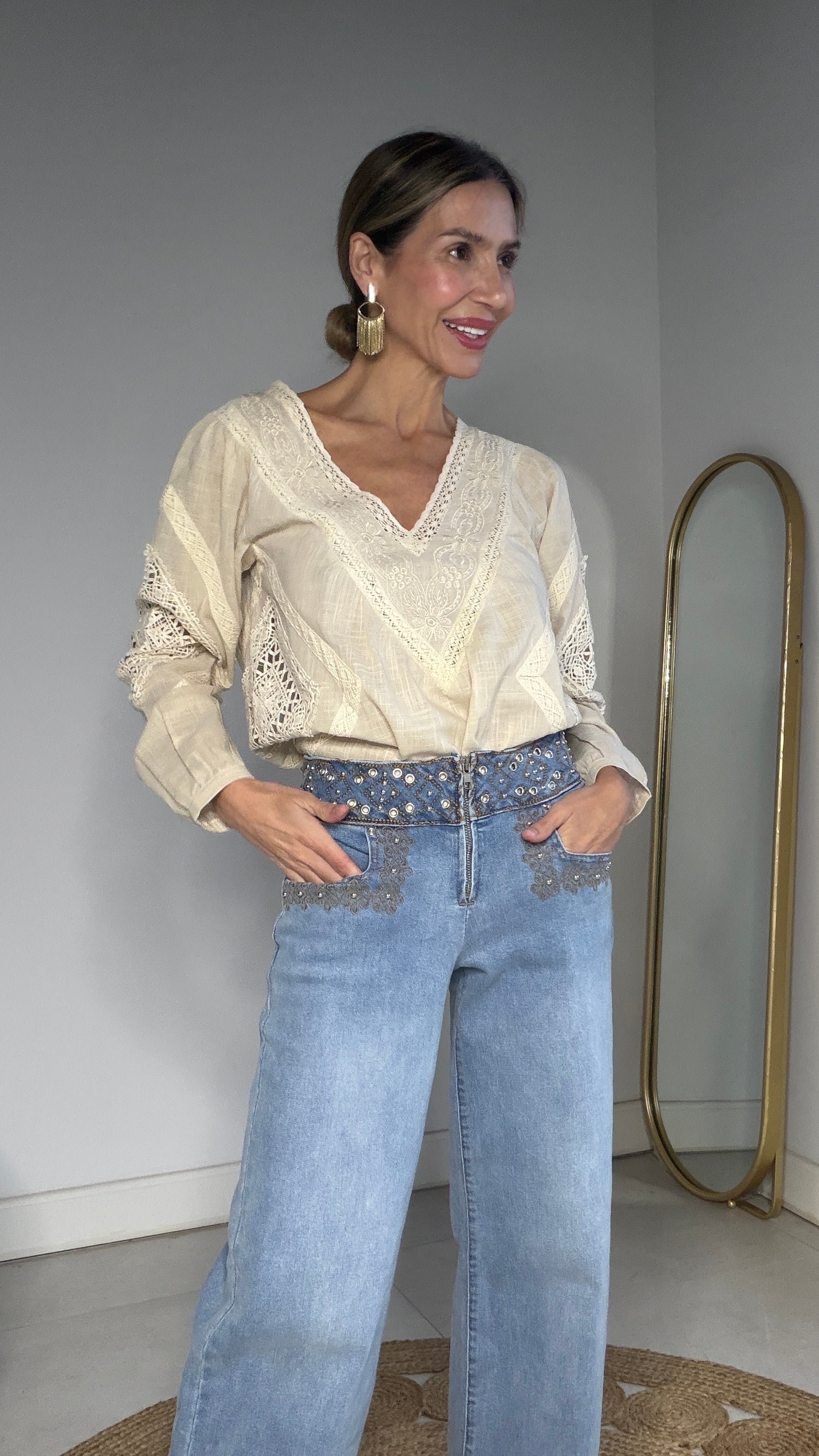 Pantalón Boho azul jean