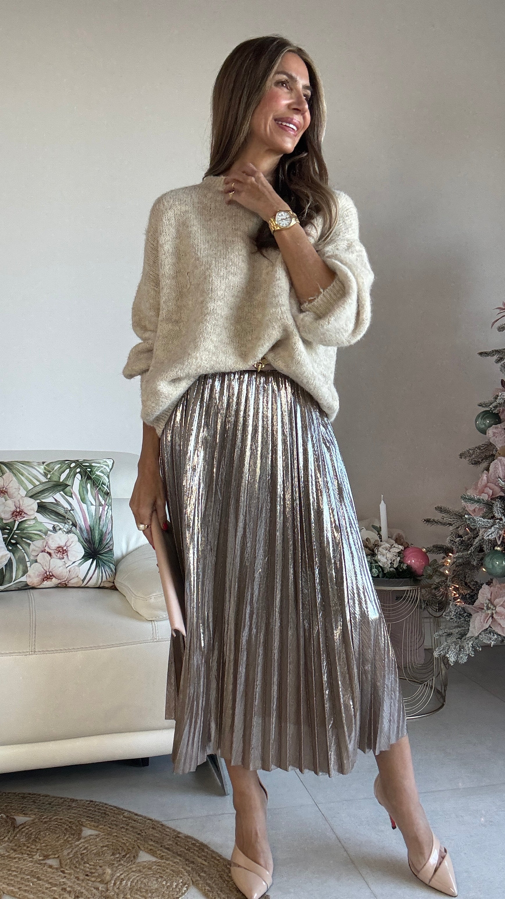 Falda plisada metál