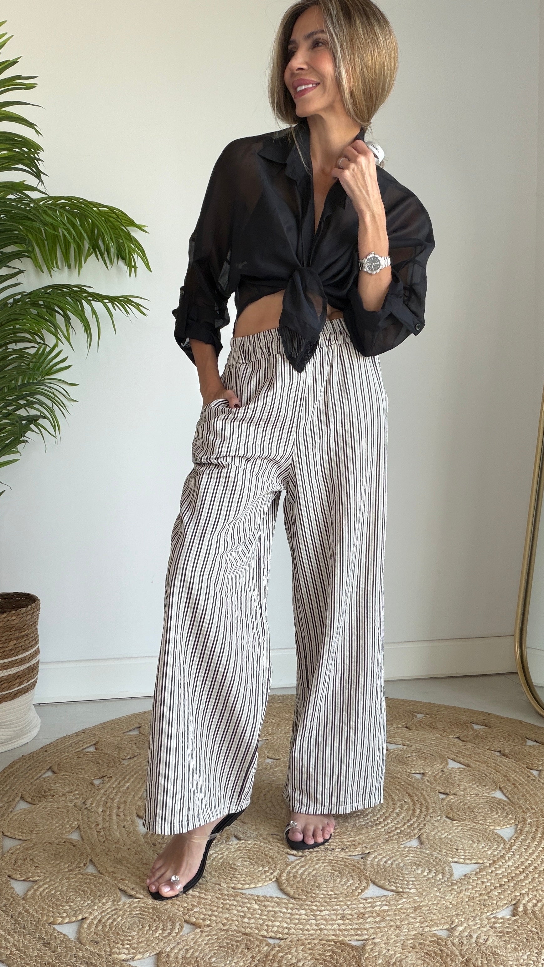 Camisa semitransparente crop