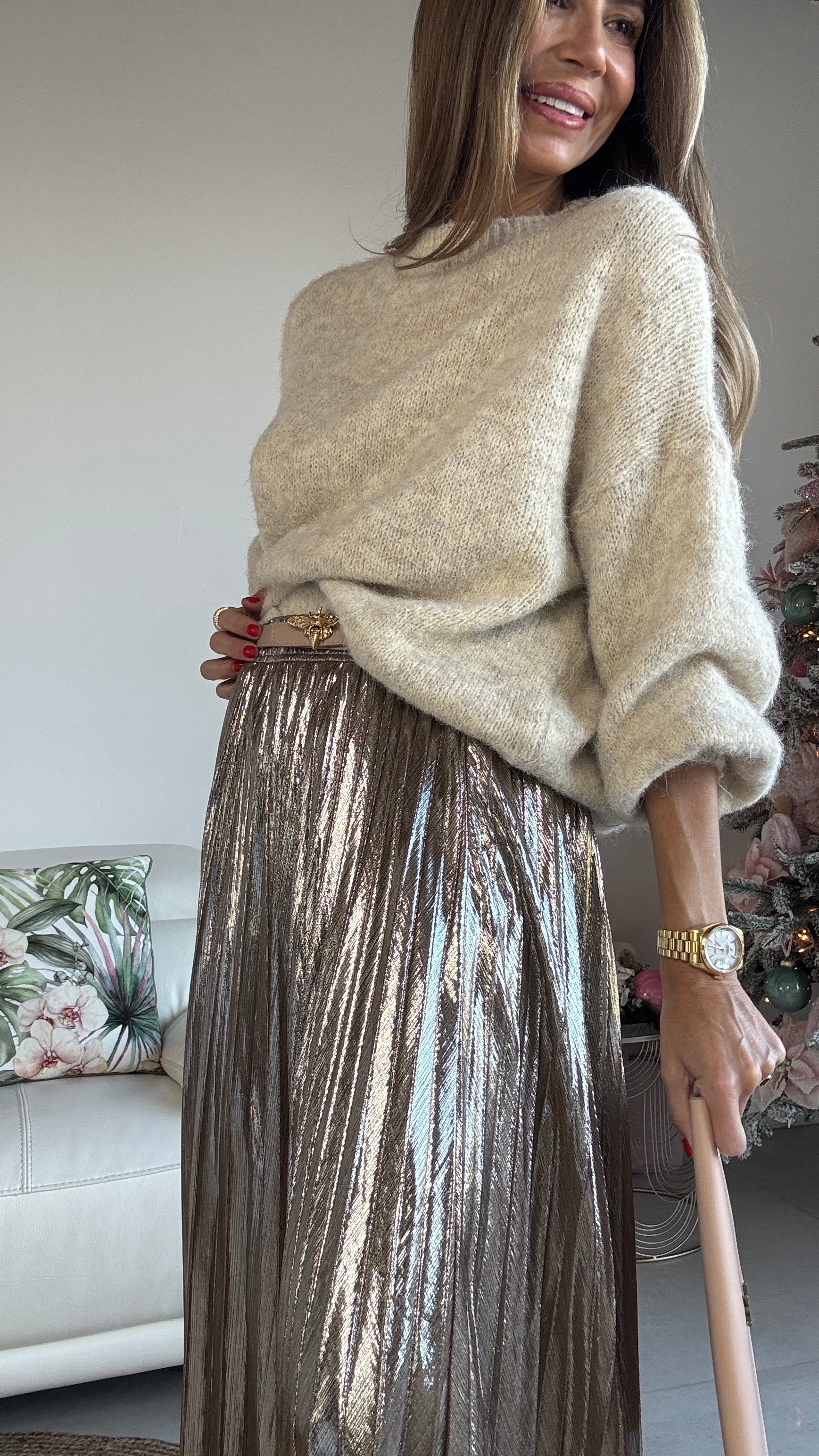 Falda plisada metál