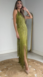 Vestido Flecos drapeado