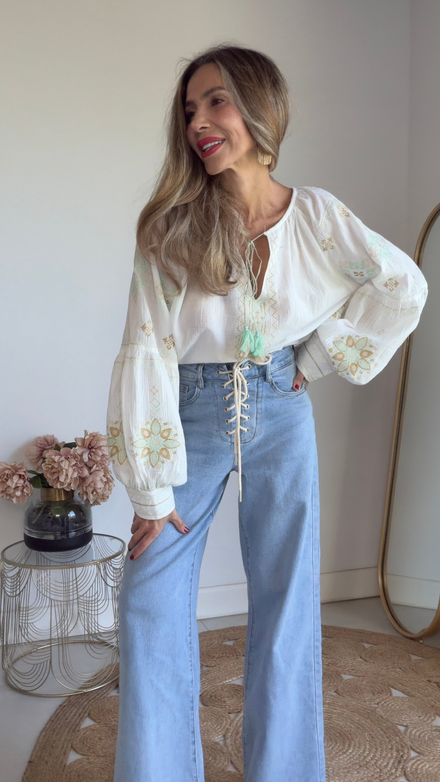 Camisa Boho  pastel
