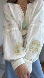 Camisa Boho  pastel