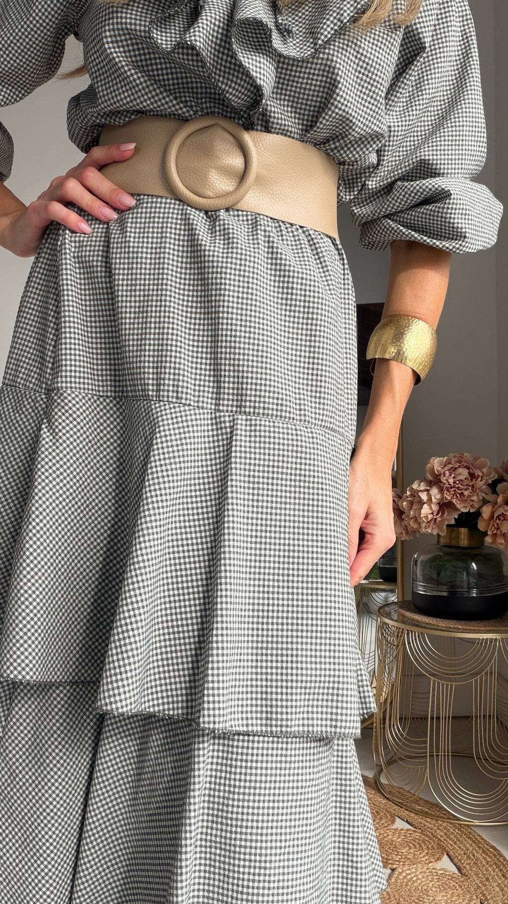 Cinturón piel circular