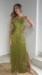 Vestido Flecos drapeado