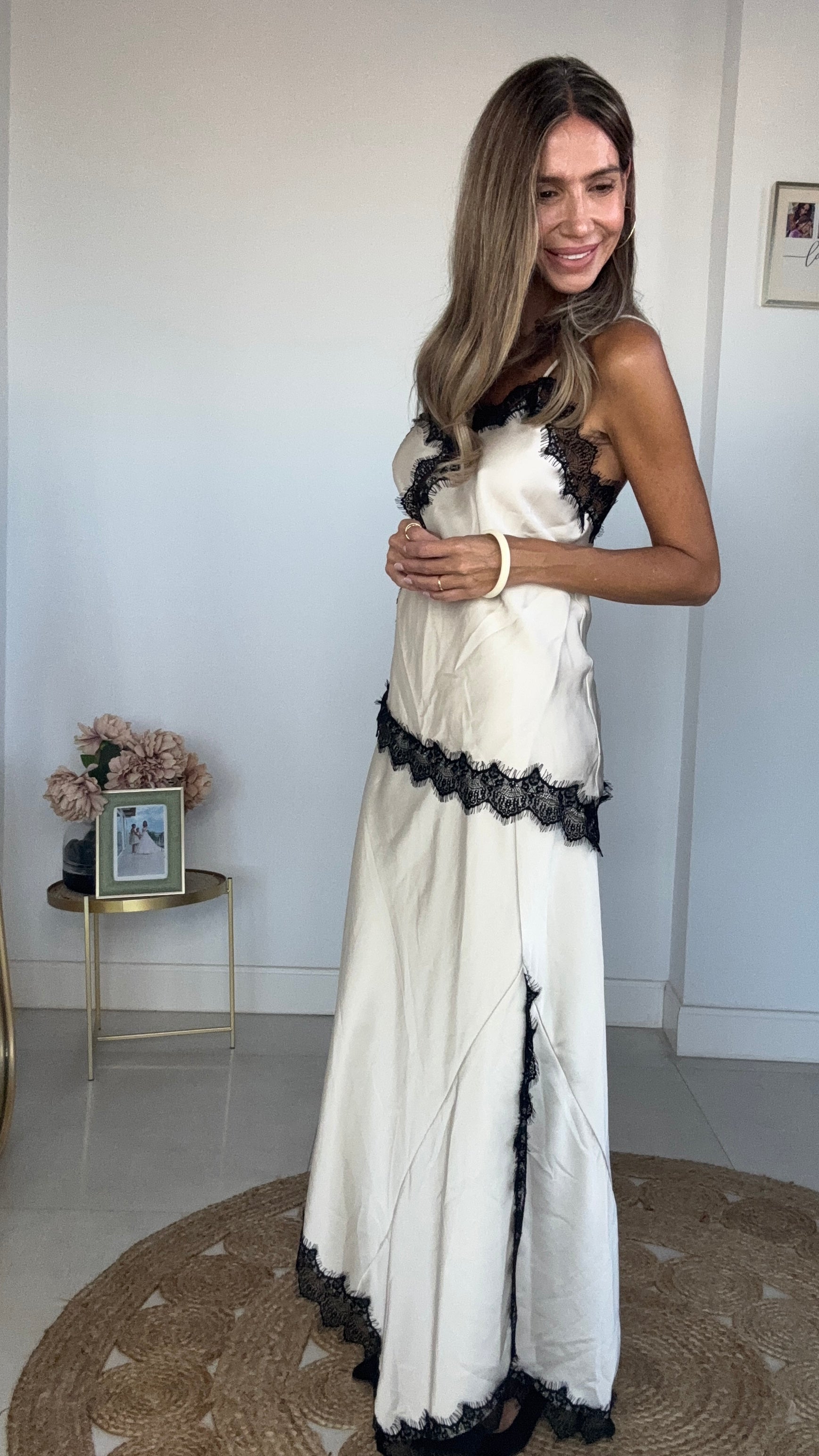 Set Seda Encaje Black&White