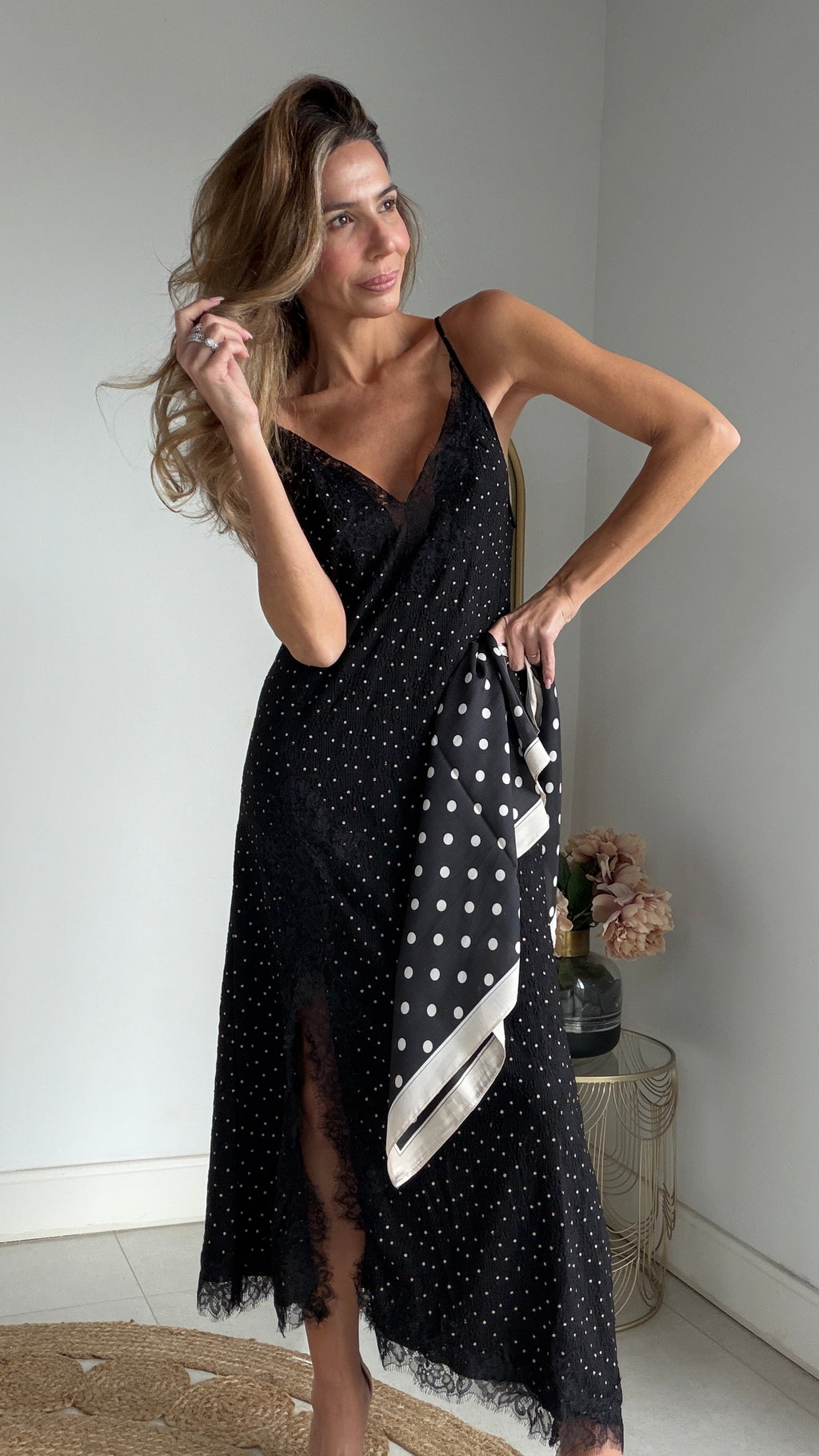 Vestido lencero lunares