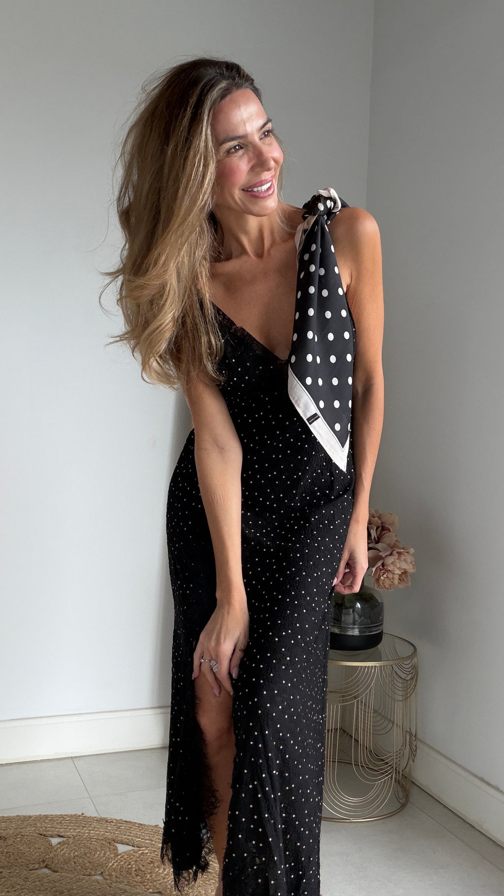 Vestido lencero lunares