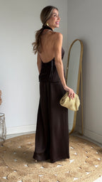 Bolso rafia metálico oro