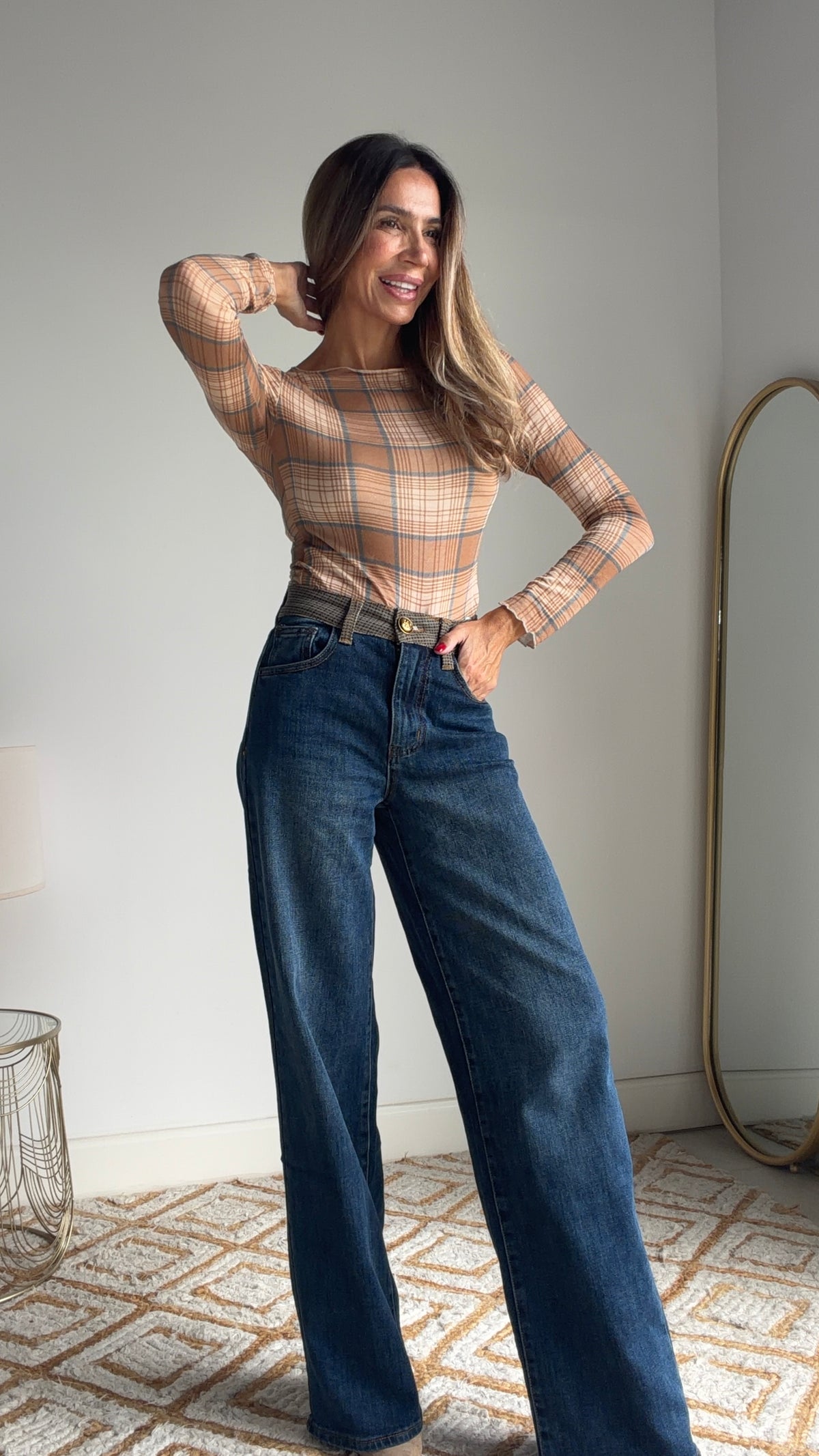 Pantalón vaquero Tartán