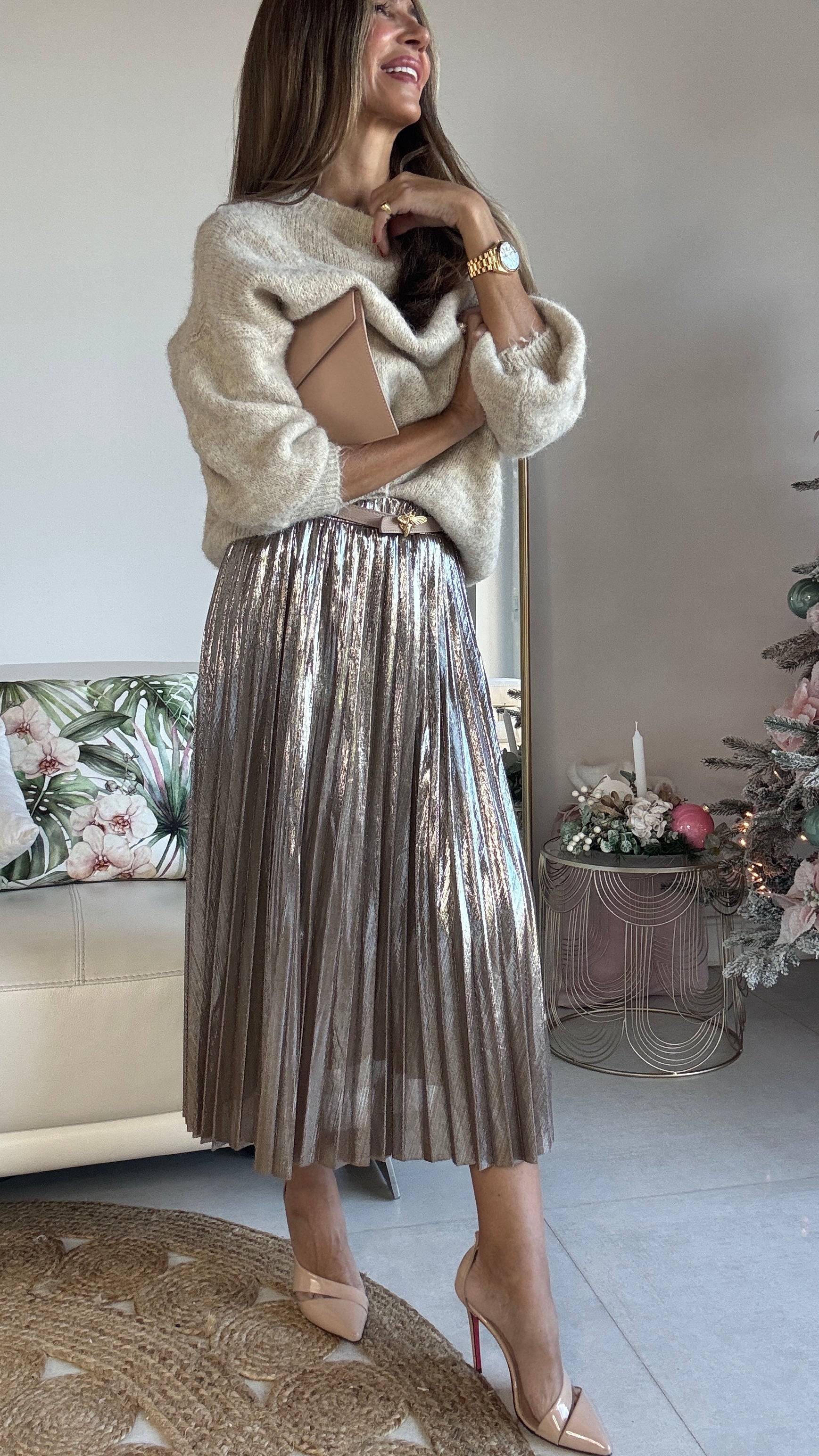 Falda plisada metál