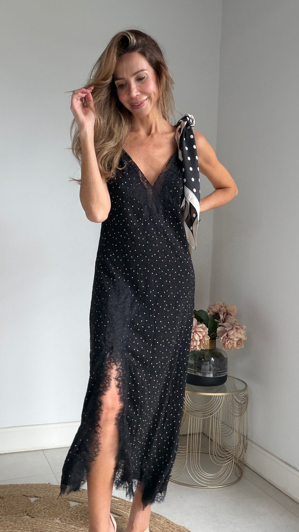 Vestido lencero lunares