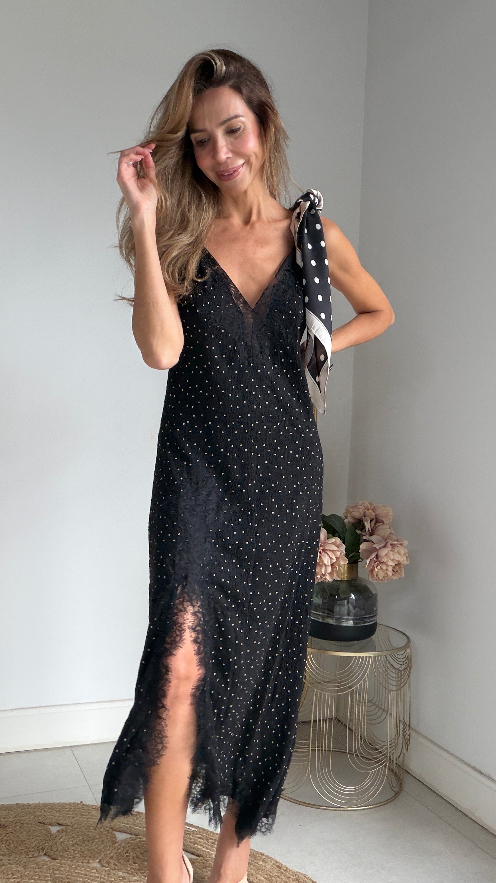 Vestido lencero lunares