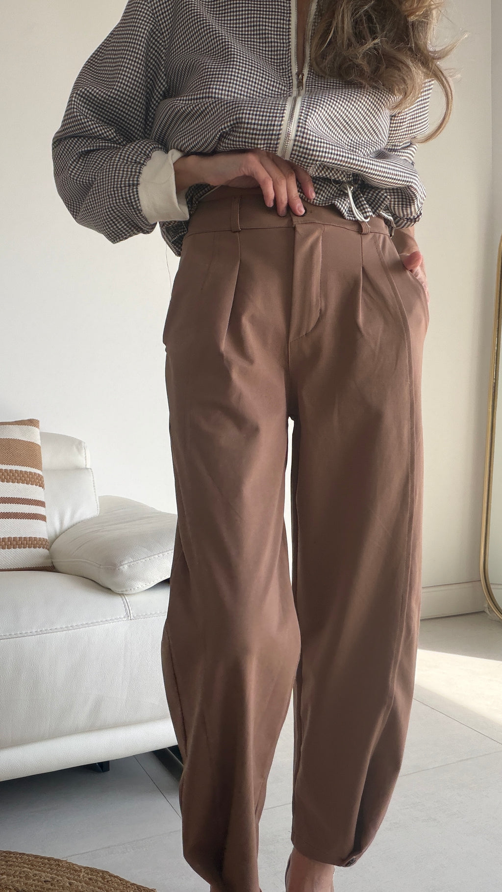 Pantalón bombacho botón