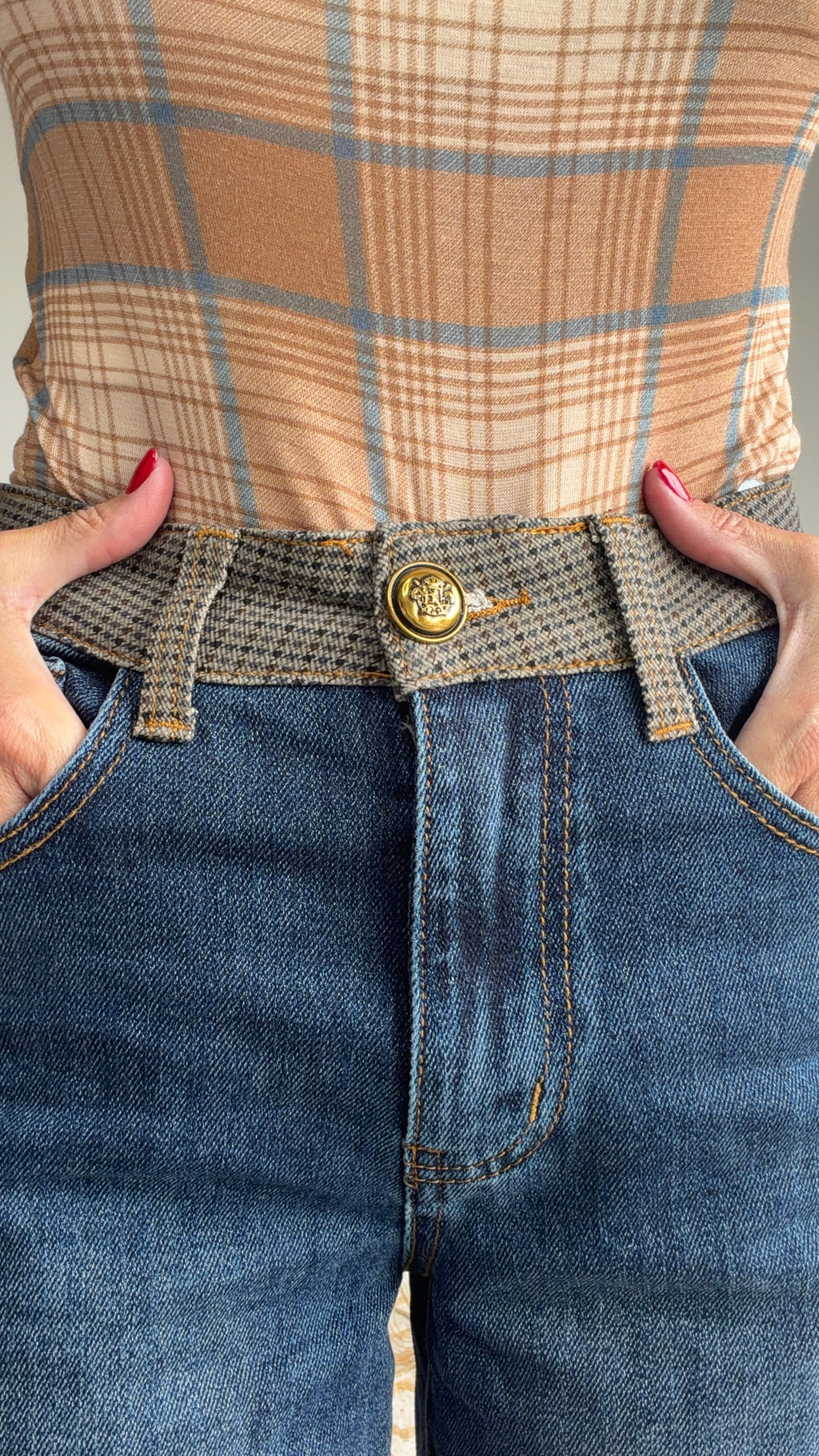 Pantalón vaquero Tartán