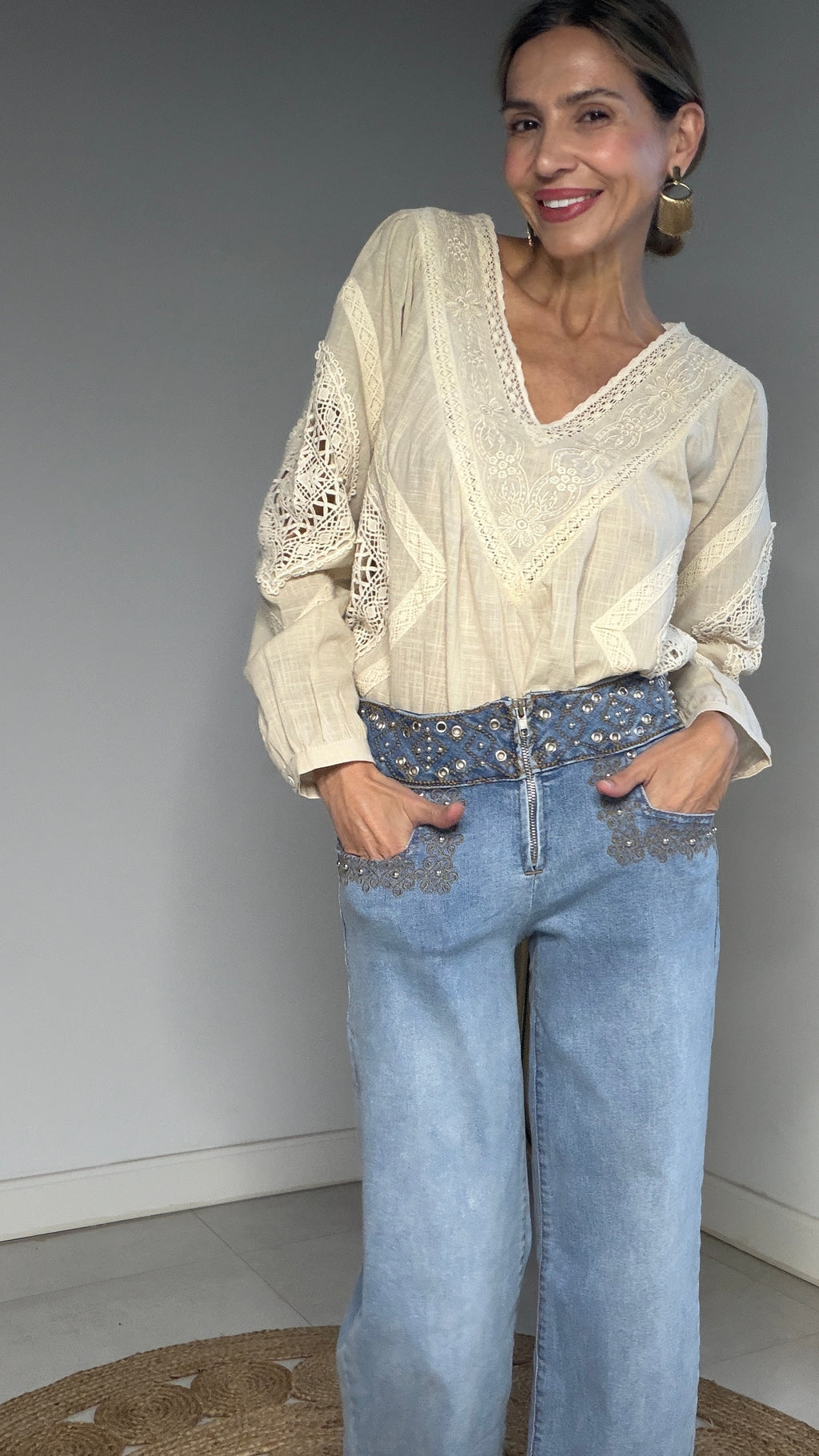 Pantalón Boho azul jean