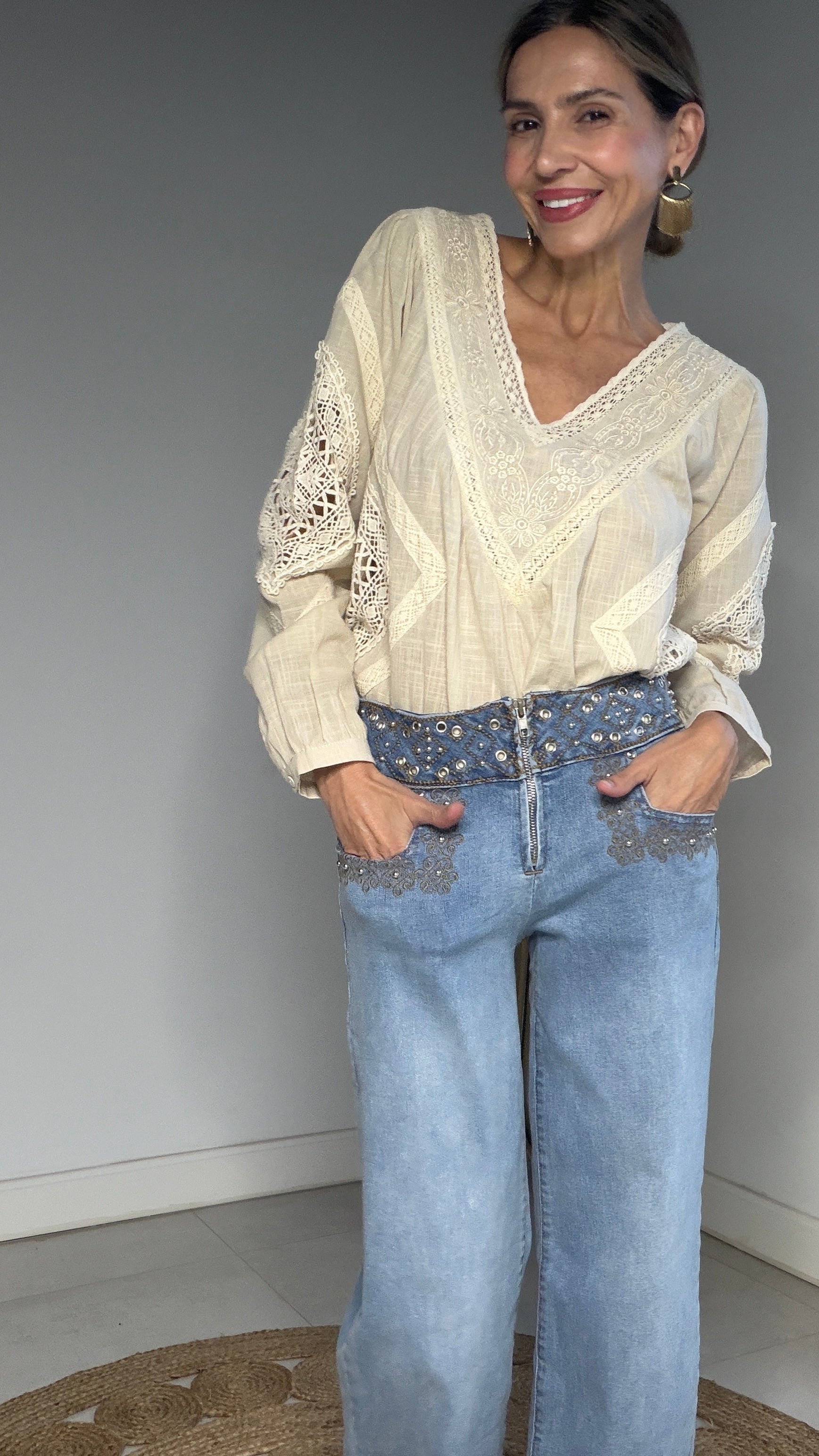 Pantalón Boho azul jean