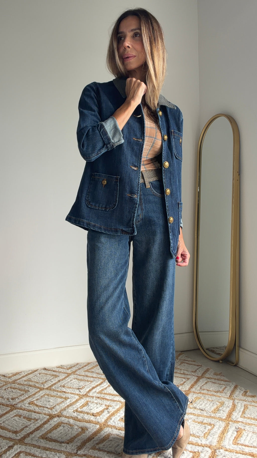 Pantalón vaquero Tartán